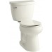 KOHLER K-3887-96 Cimarron Comfort Height Two-Piece Round-Front 1.6 GPF Toilet with AquaPiston Flush Technology and Left-Hand Trip Lever  Biscuit - B0076XELJK